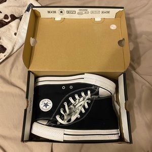 high top platform black converse